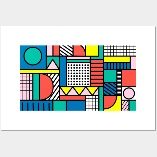 Memphis Color Block Posters and Art